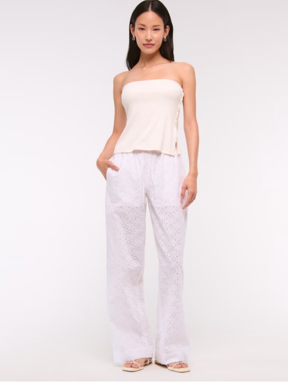 NWT Eyelet Wide-Leg Pants